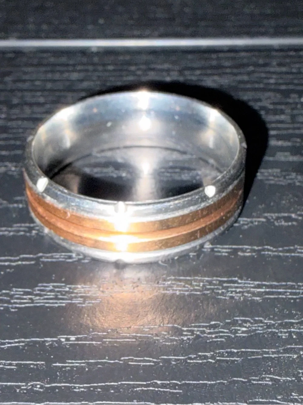 Classic and Fashionable Two Tone Men's 6mm Stainless Steel Ring Size 12